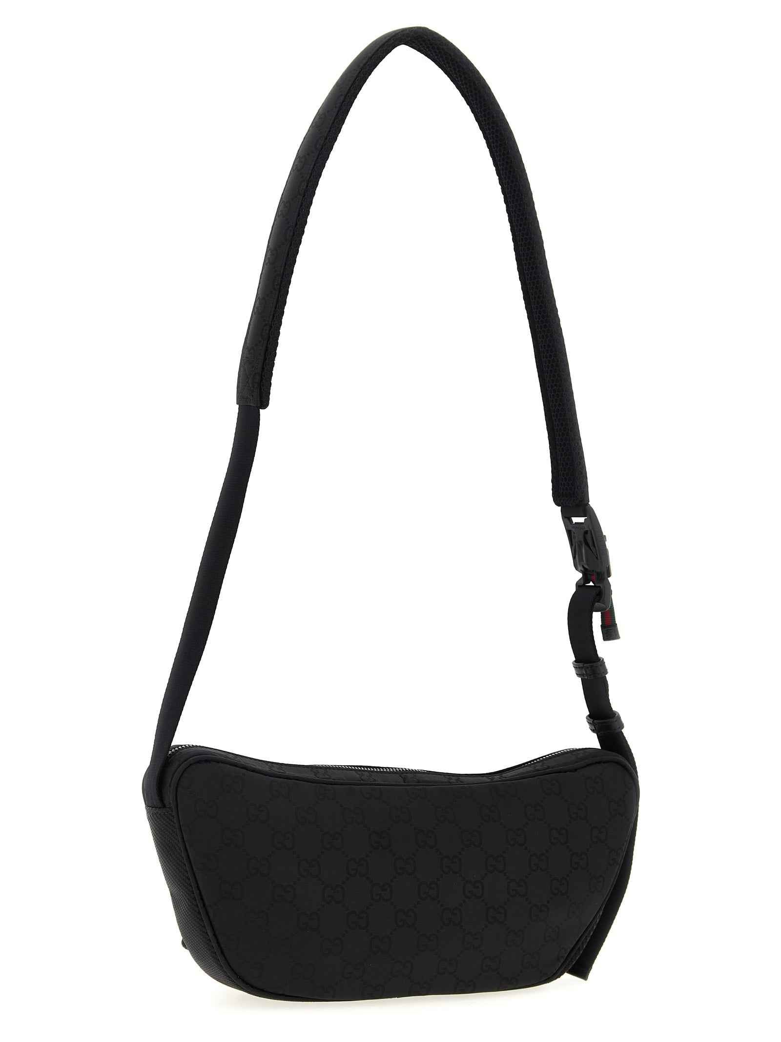 Black Polyester Crossbody Bag