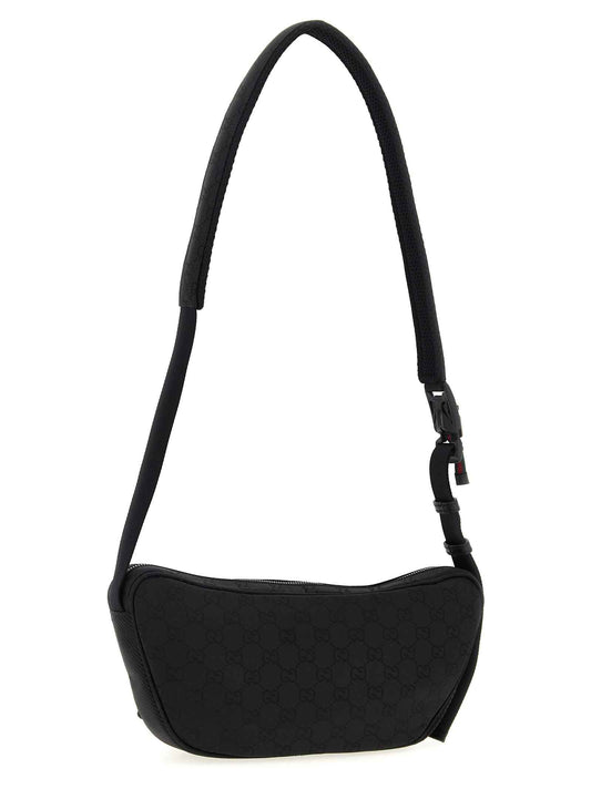 Black Polyester Crossbody Bag