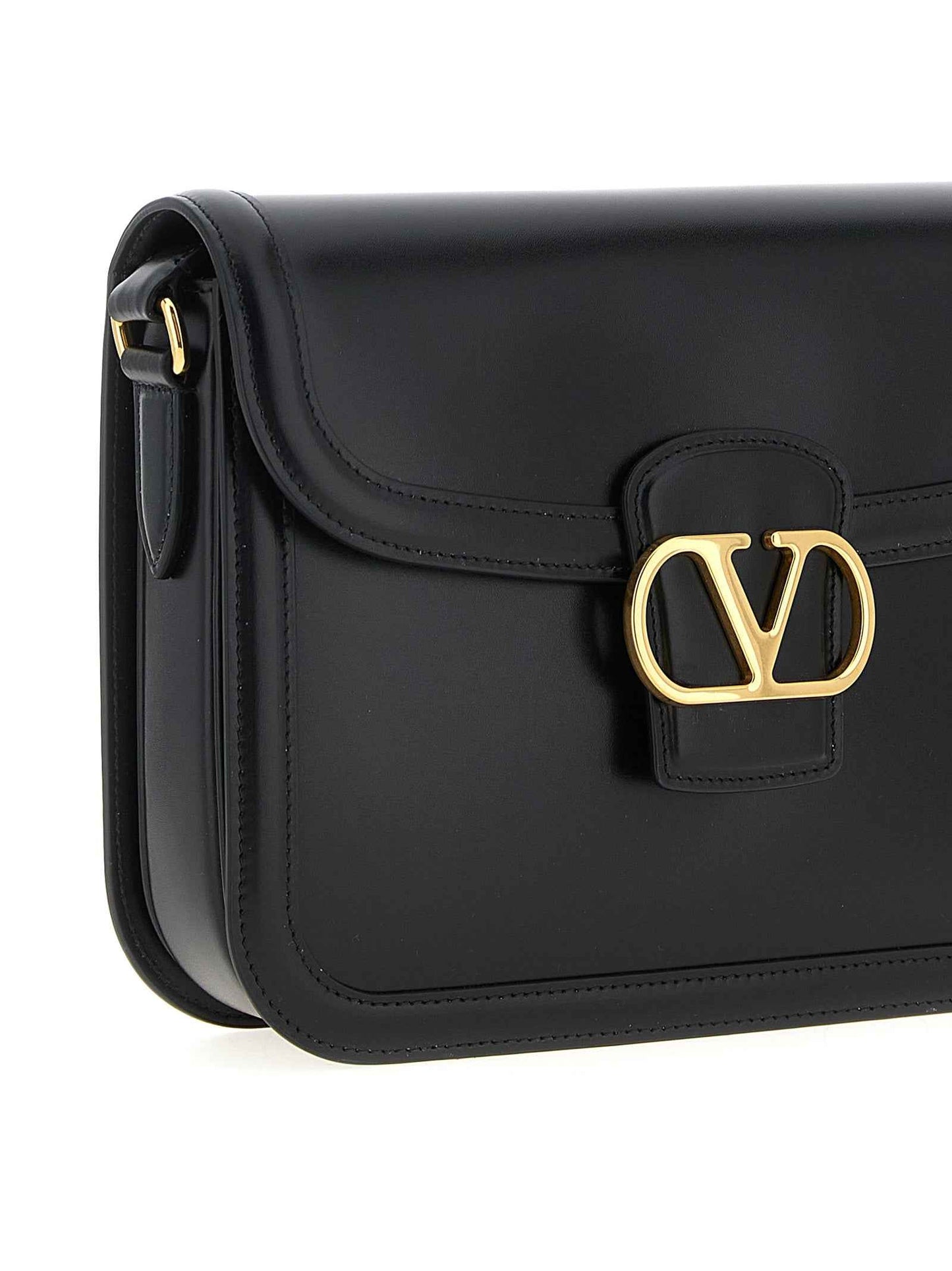 Black Calfskin Shoulder Bag