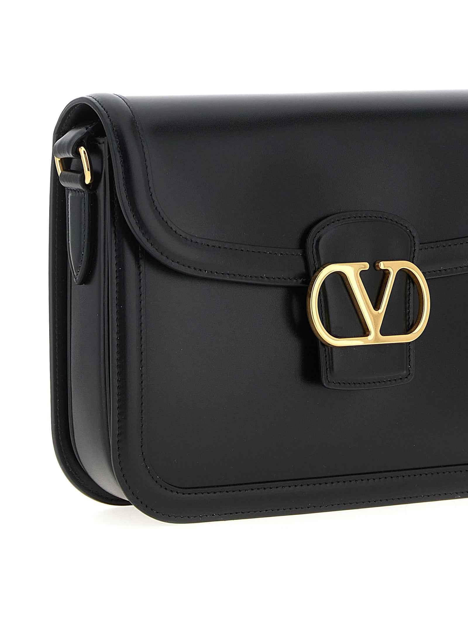 Black Calfskin Shoulder Bag