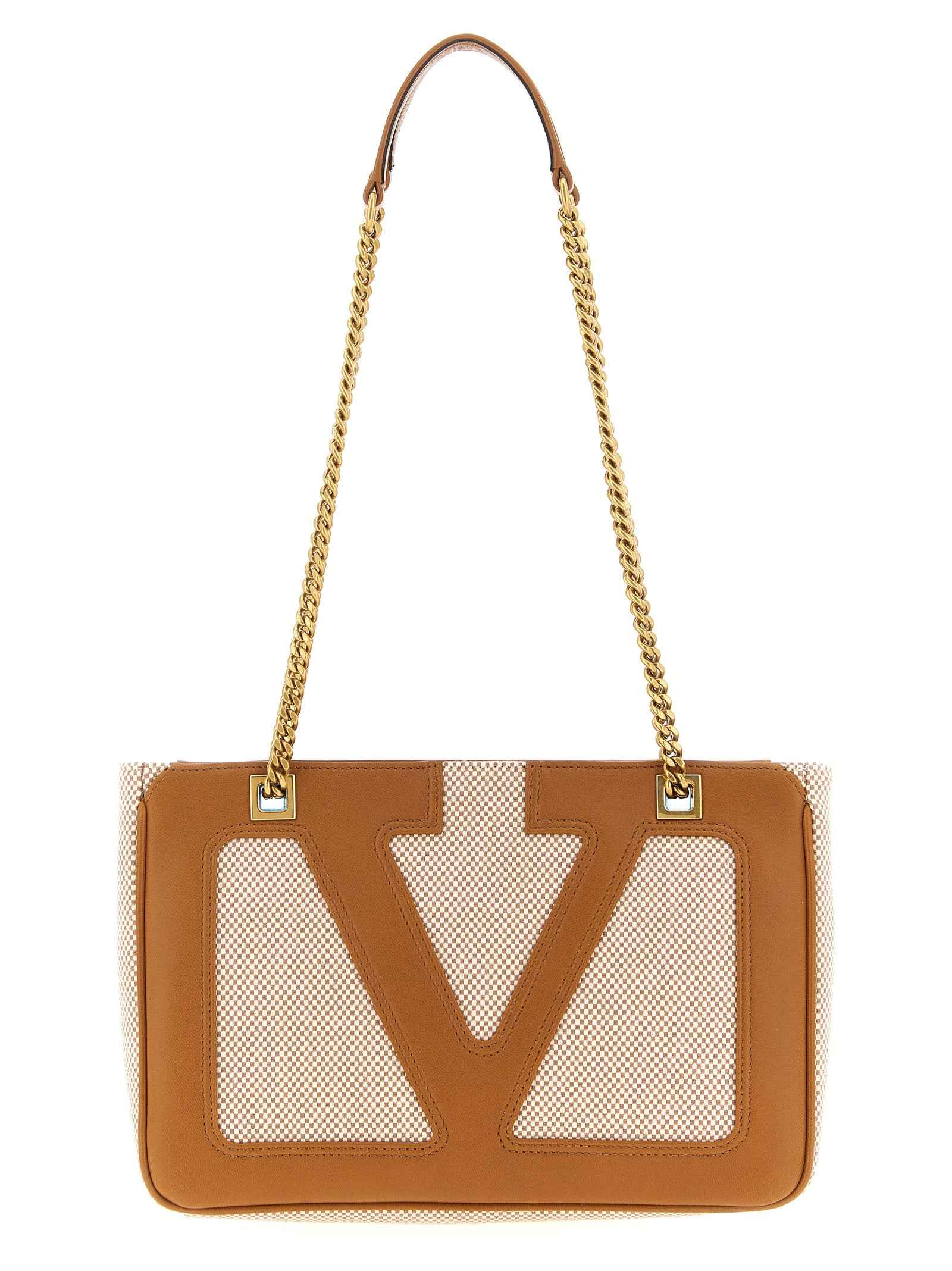 Brown Cotton Shoulder Bag