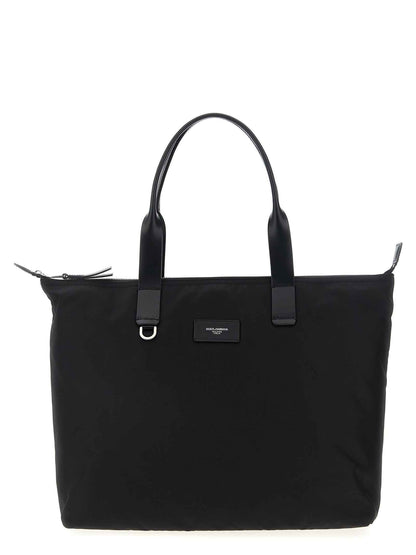 Black Polyamide Tote Bag