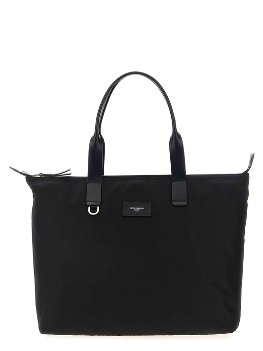 Black Polyamide Tote Bag