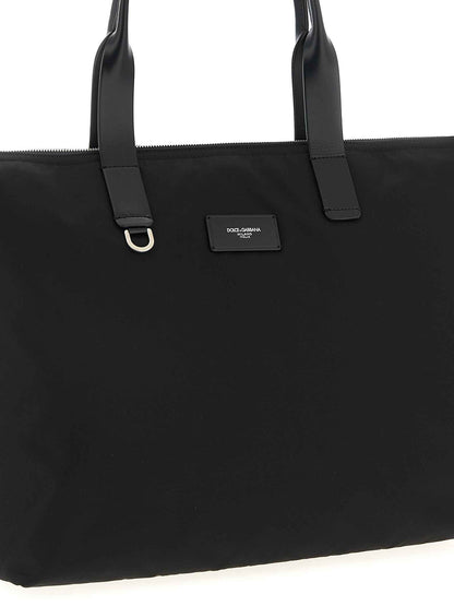 Black Polyamide Tote Bag