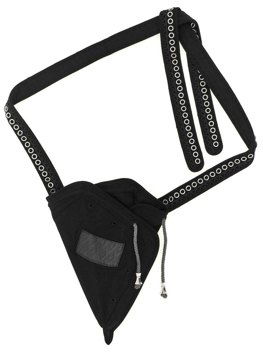 Black Cotton Crossbody Bag