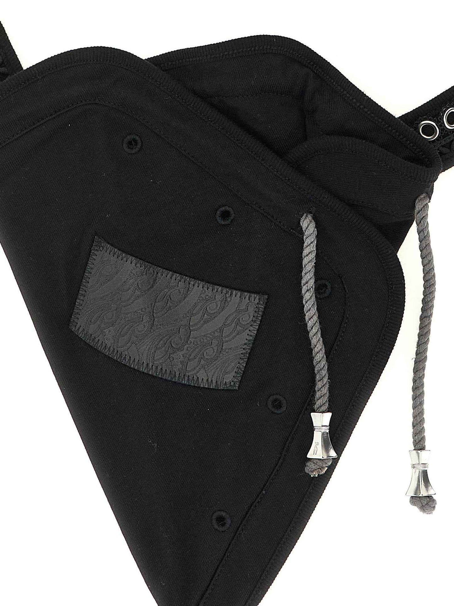 Black Cotton Crossbody Bag
