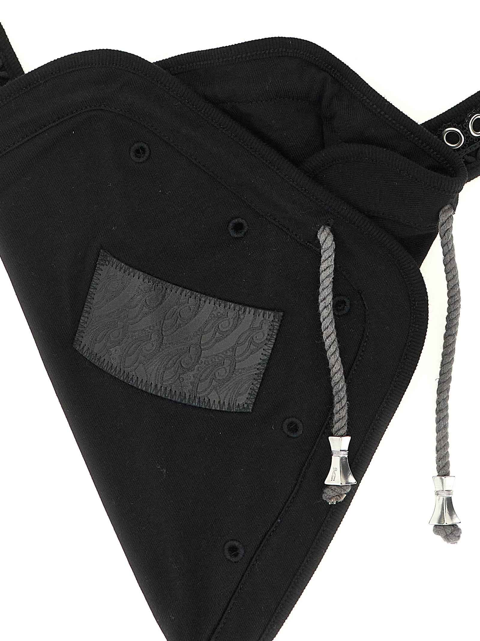 Black Cotton Crossbody Bag
