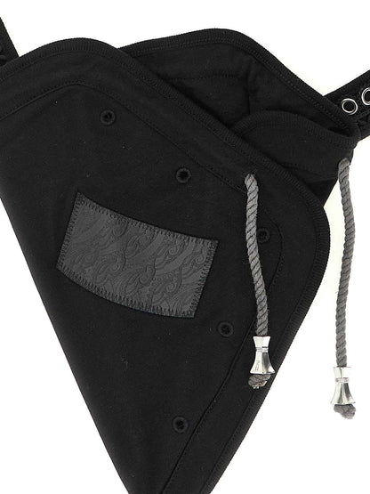 Black Cotton Crossbody Bag