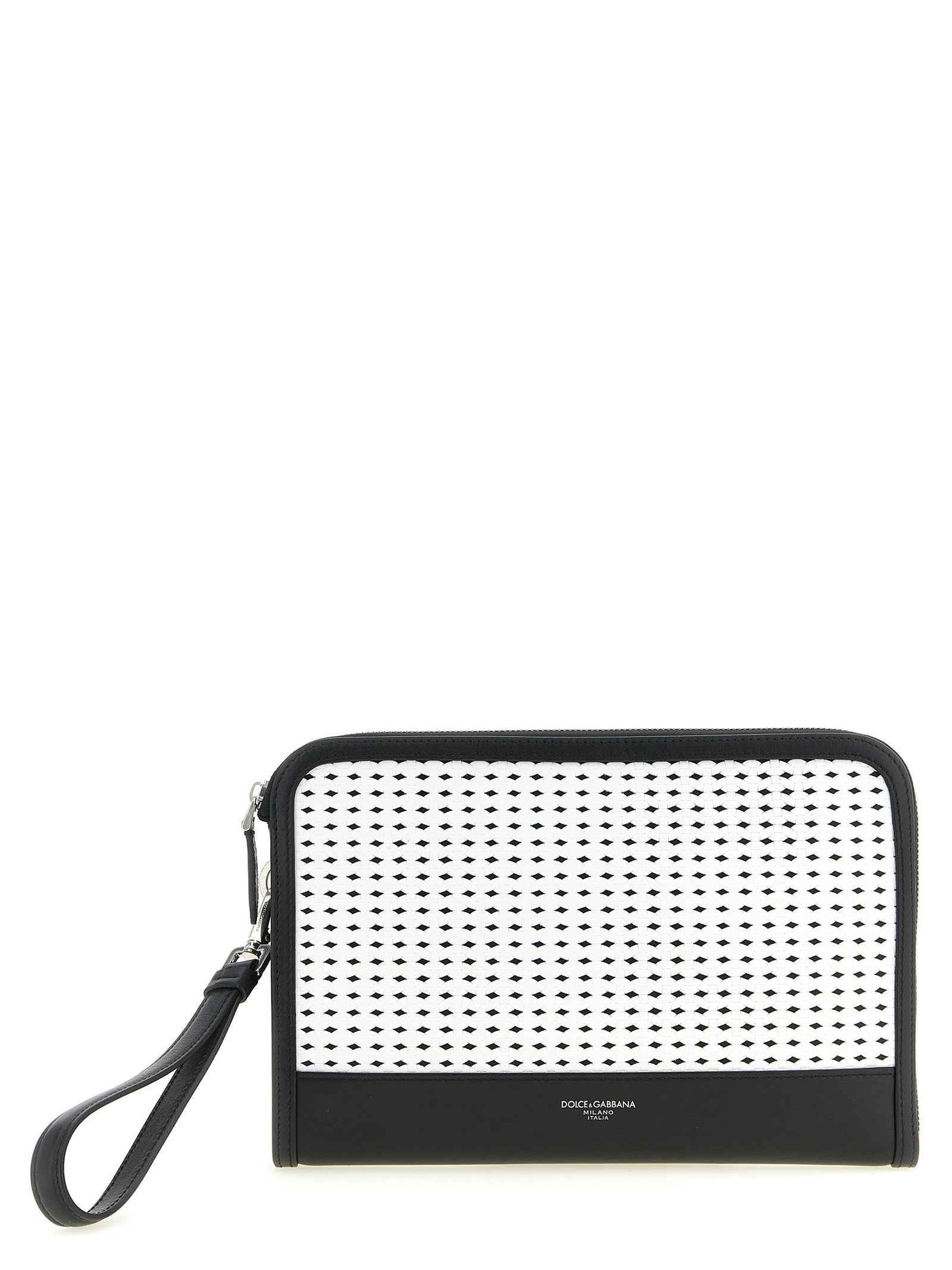 Bicolor Calfskin Clutch Bag