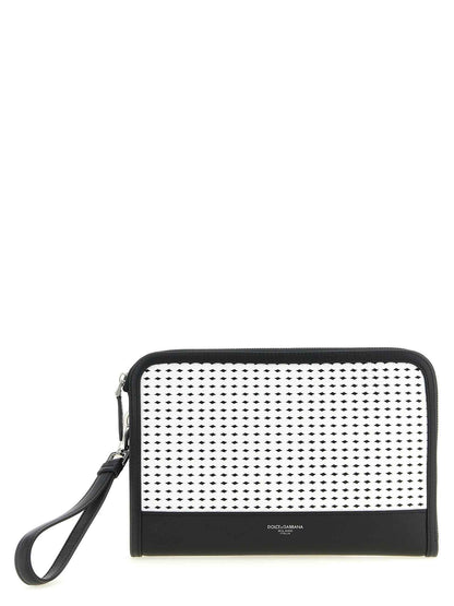 Bicolor Calfskin Clutch Bag