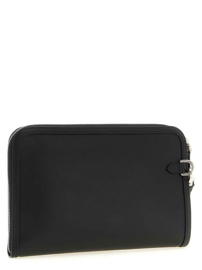 Bicolor Calfskin Clutch Bag