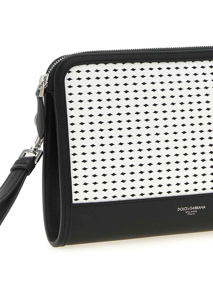Bicolor Calfskin Clutch Bag
