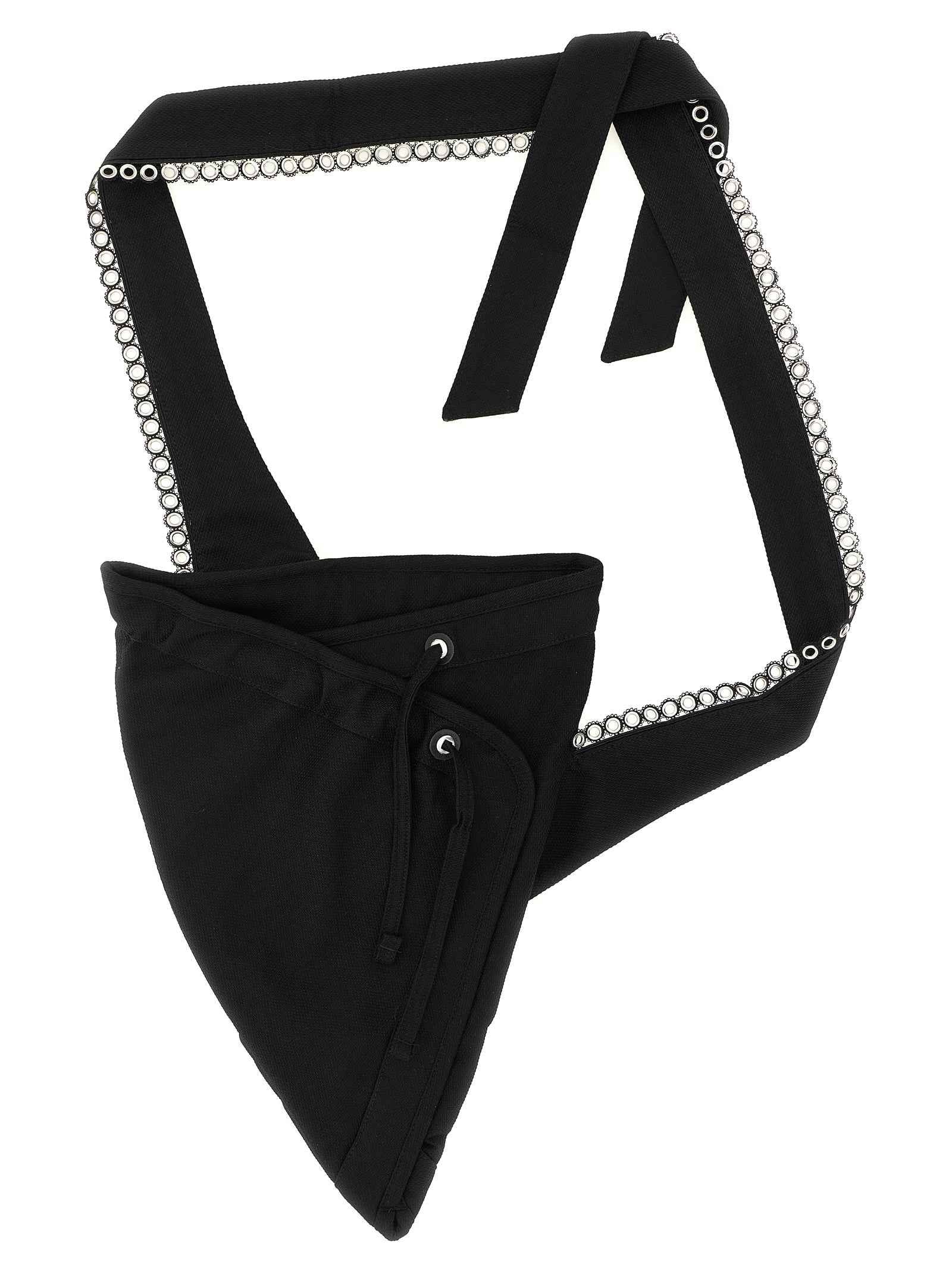 Black Cotton Crossbody Bag