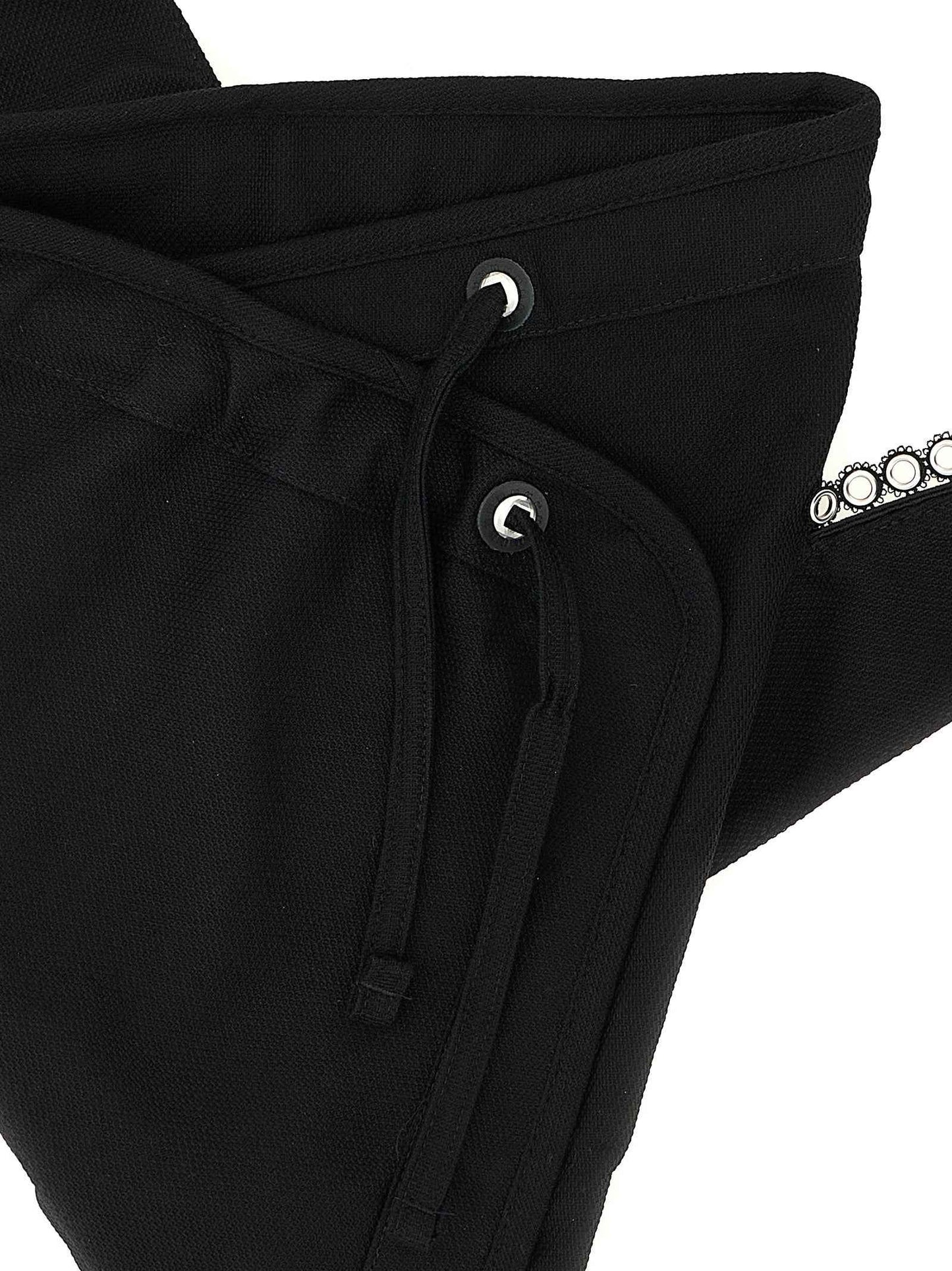 Black Cotton Crossbody Bag