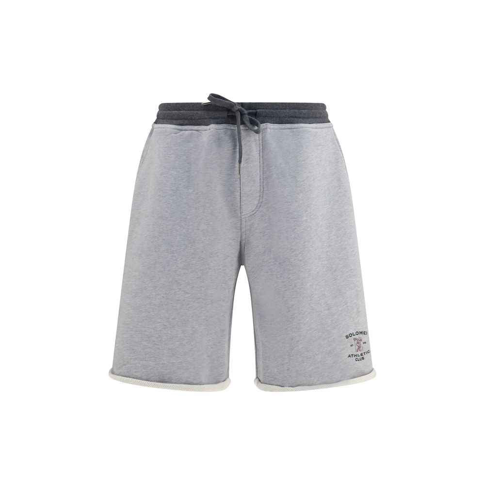 Gray Cotton Bermuda Shorts