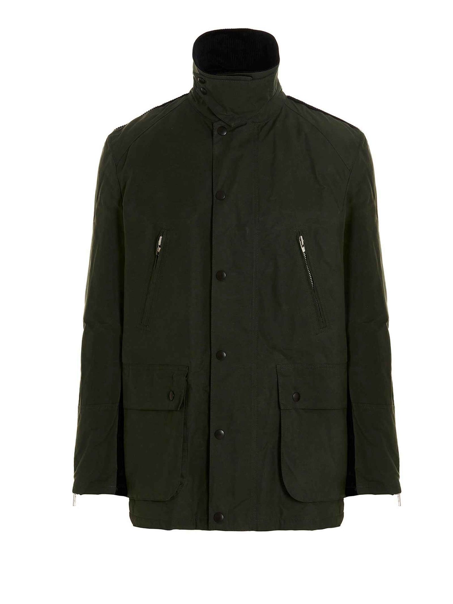 Bicolor Cotton Full-Length Jacket