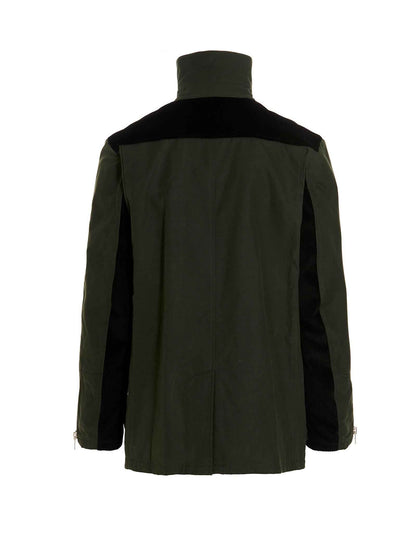 Bicolor Cotton Full-Length Jacket