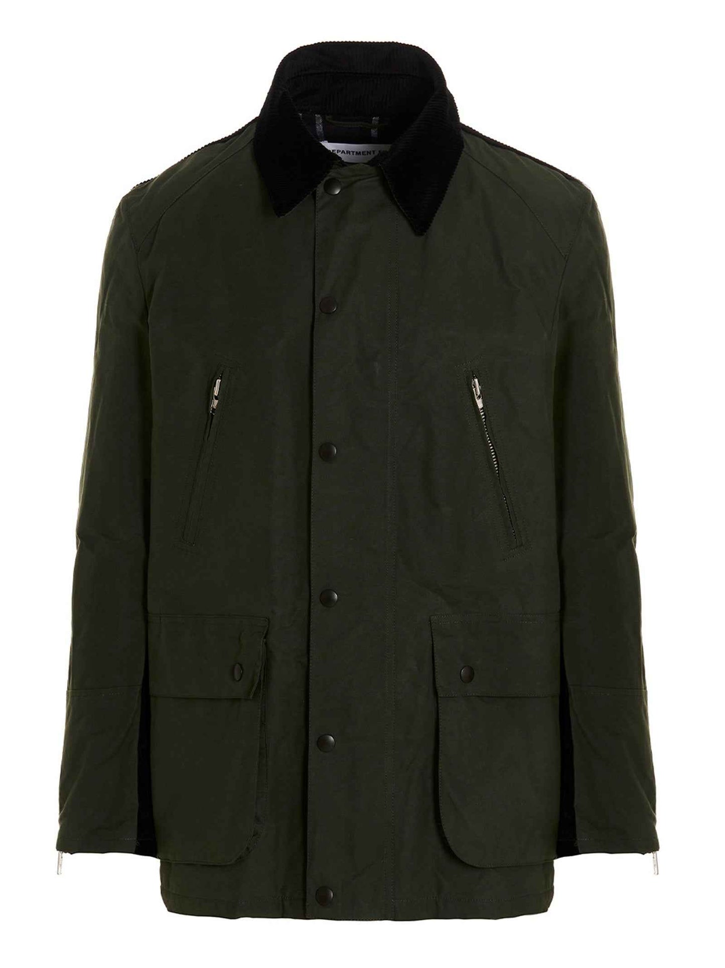 Bicolor Cotton Full-Length Jacket