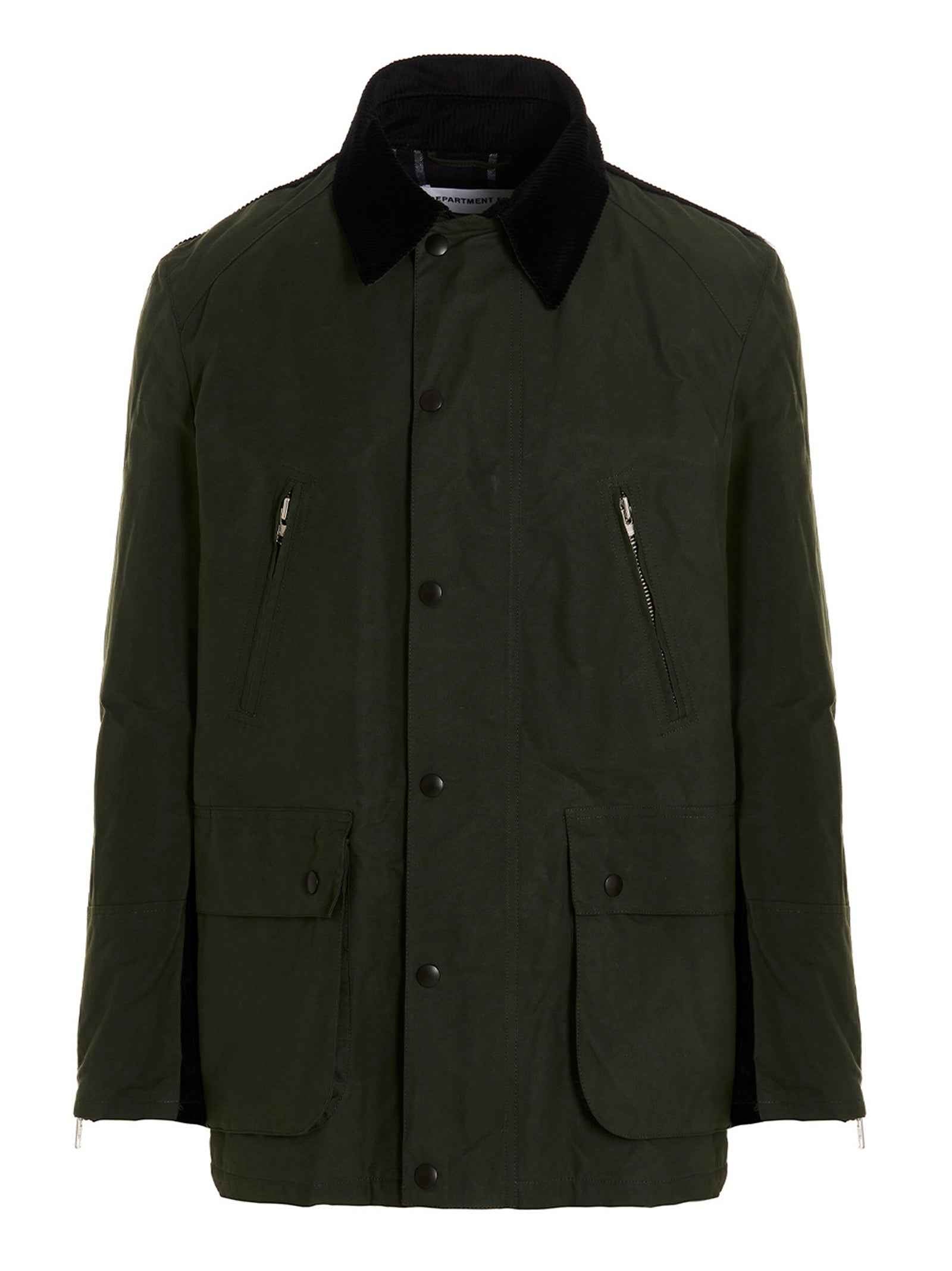 Bicolor Cotton Full-Length Jacket
