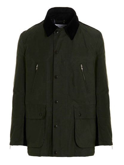 Bicolor Cotton Full-Length Jacket