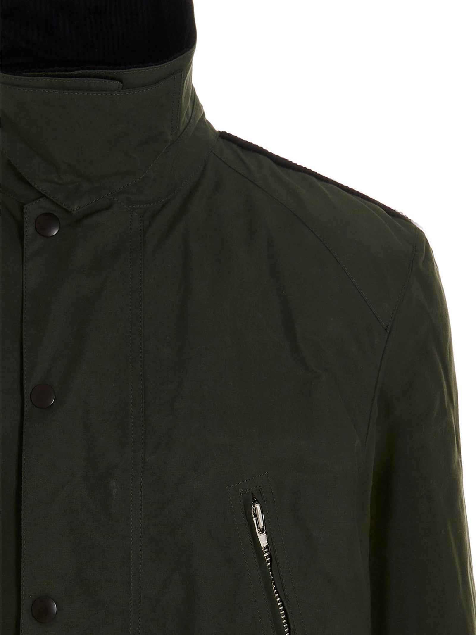 Bicolor Cotton Full-Length Jacket