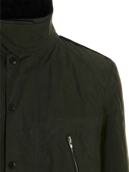 Bicolor Cotton Full-Length Jacket