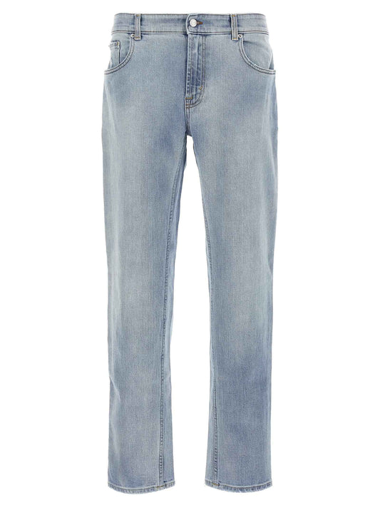 Blue Cotton Slim Fit Jeans