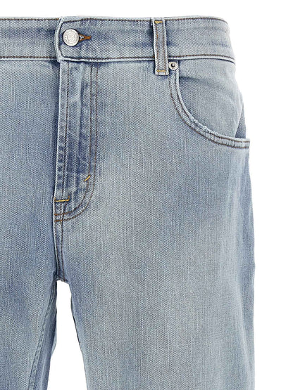 Blue Cotton Slim Fit Jeans