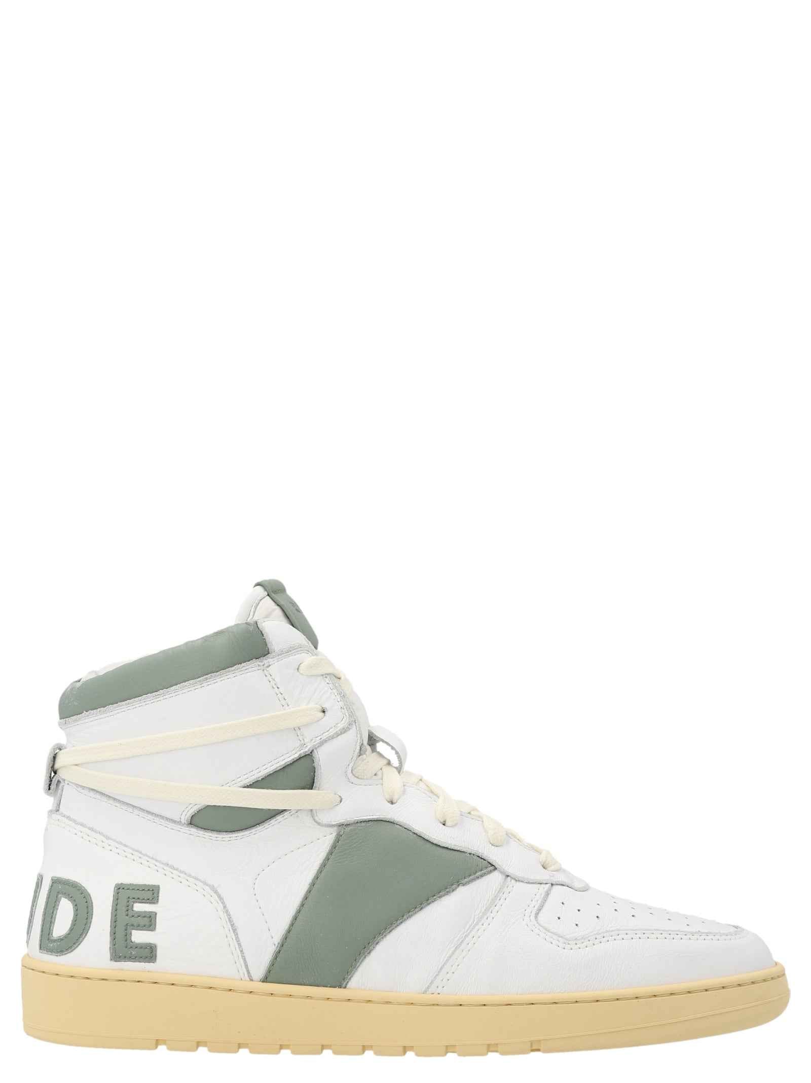 Bicolor Calfskin High Top Sneakers