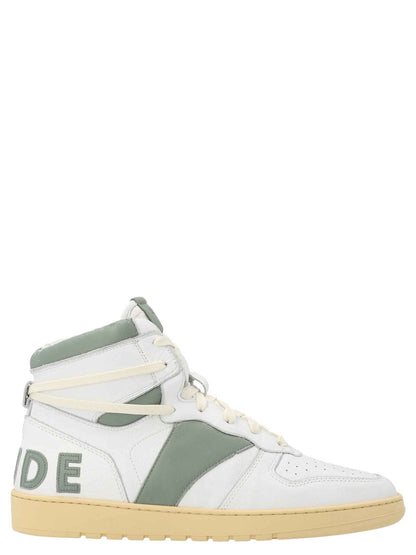 Bicolor Calfskin High Top Sneakers