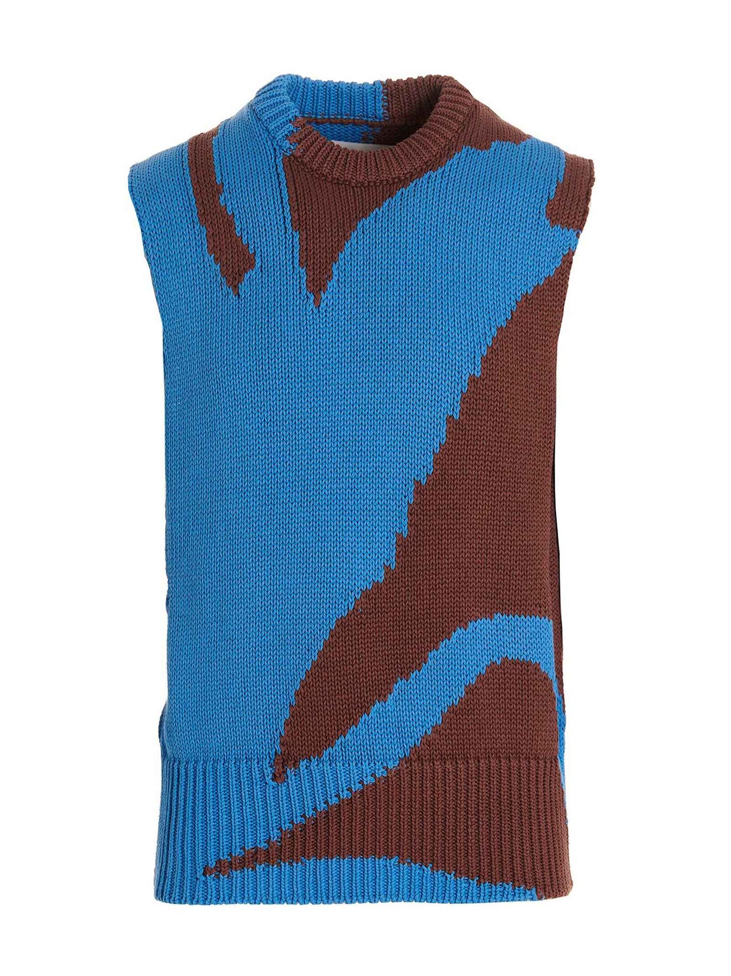 Multicolor Cotton Sleeveles Sweater