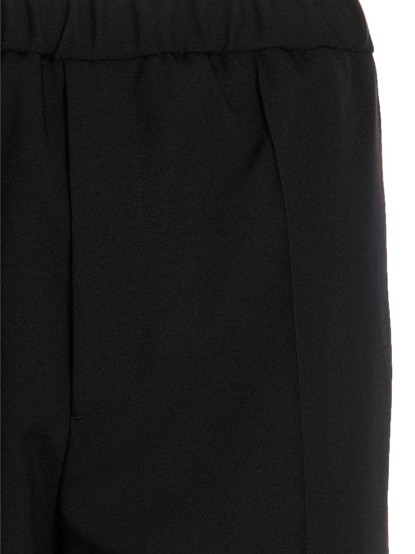 Blue Polyester Casual Pants