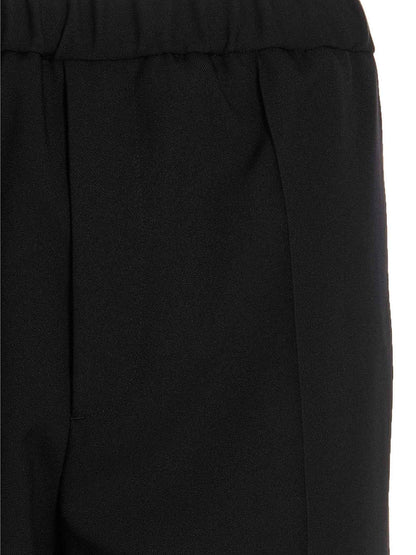 Blue Polyester Casual Pants