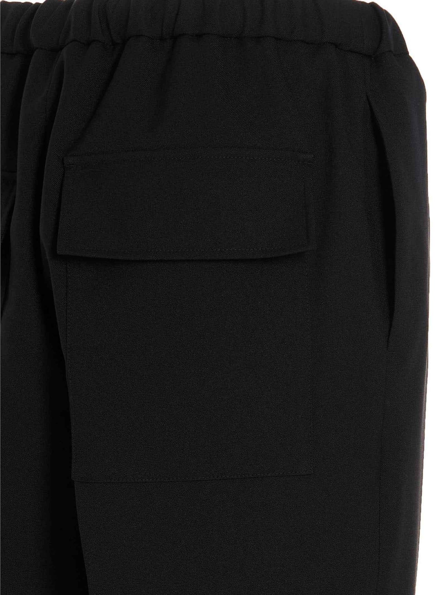 Blue Polyester Casual Pants