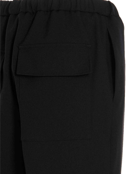 Blue Polyester Casual Pants