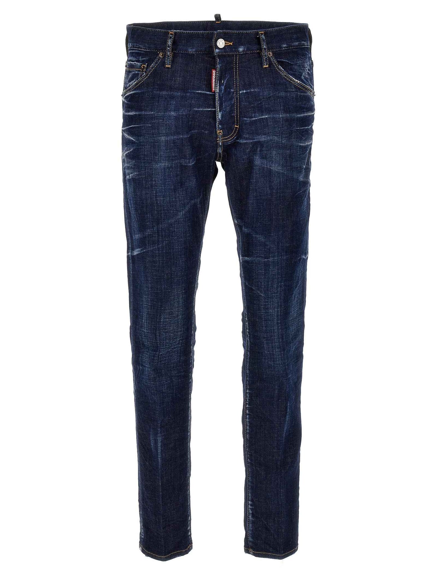 Blue Cotton Skinny Jeans