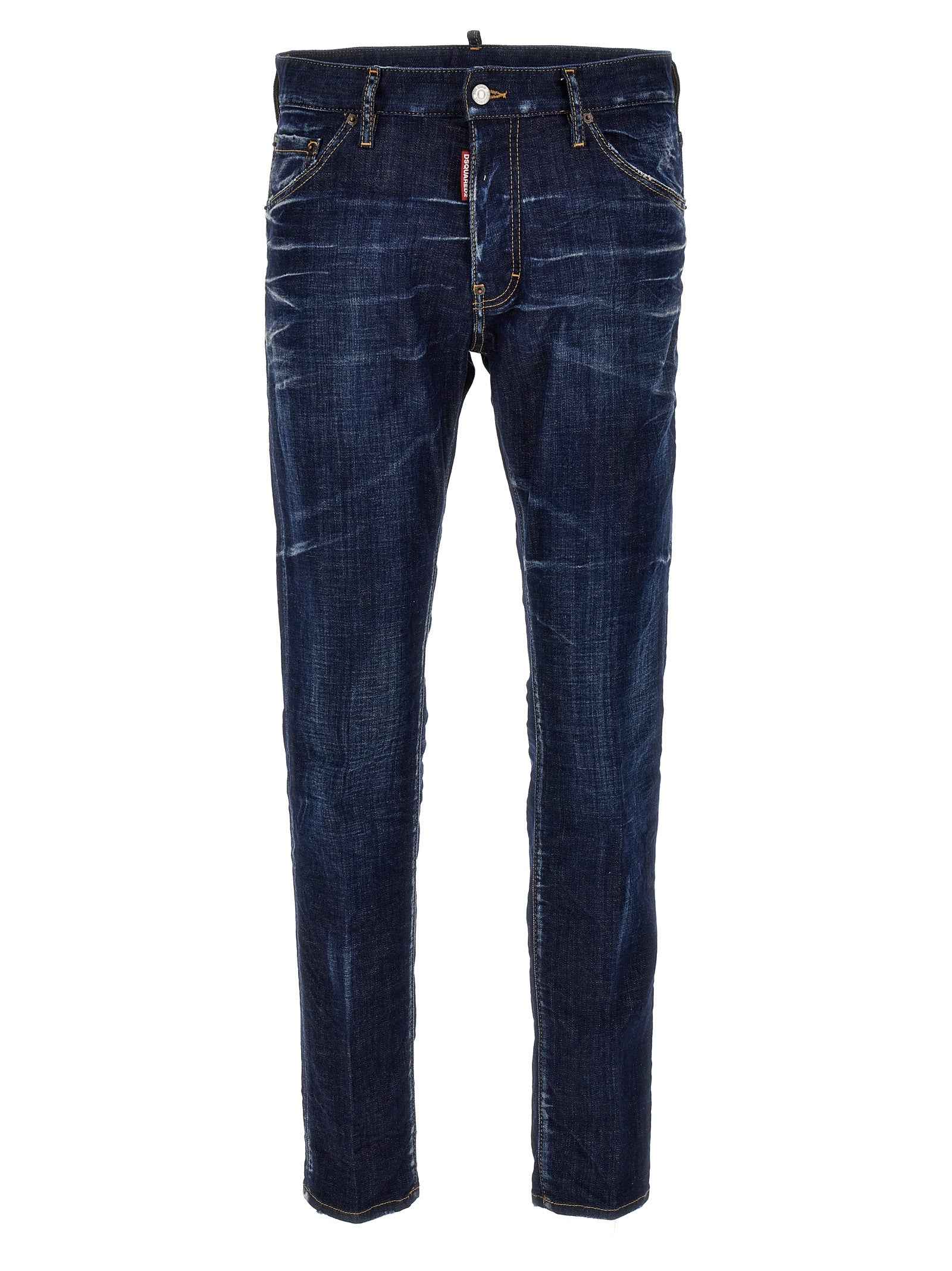 Blue Cotton Skinny Jeans