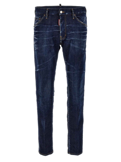 Blue Cotton Skinny Jeans