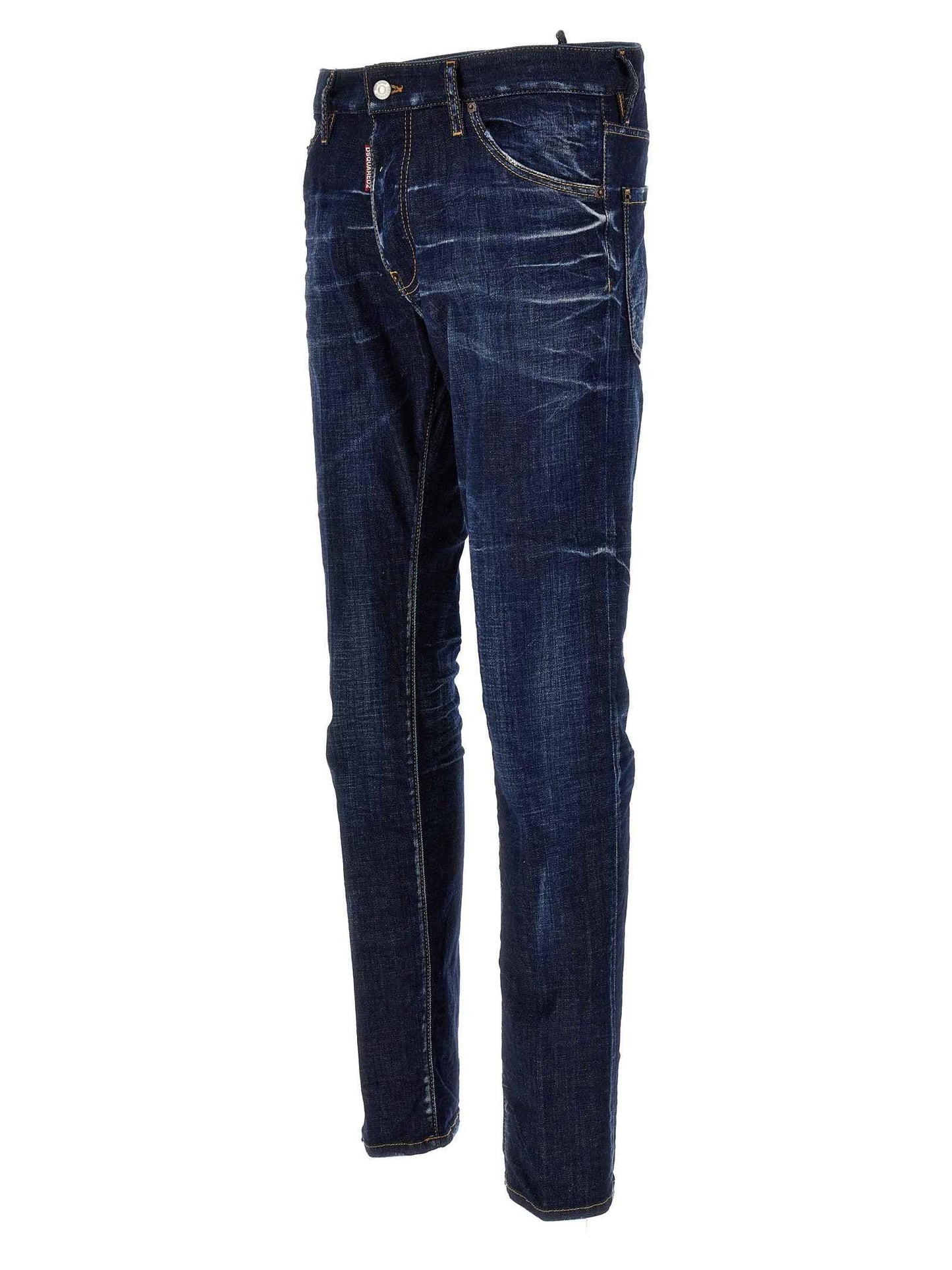 Blue Cotton Skinny Jeans