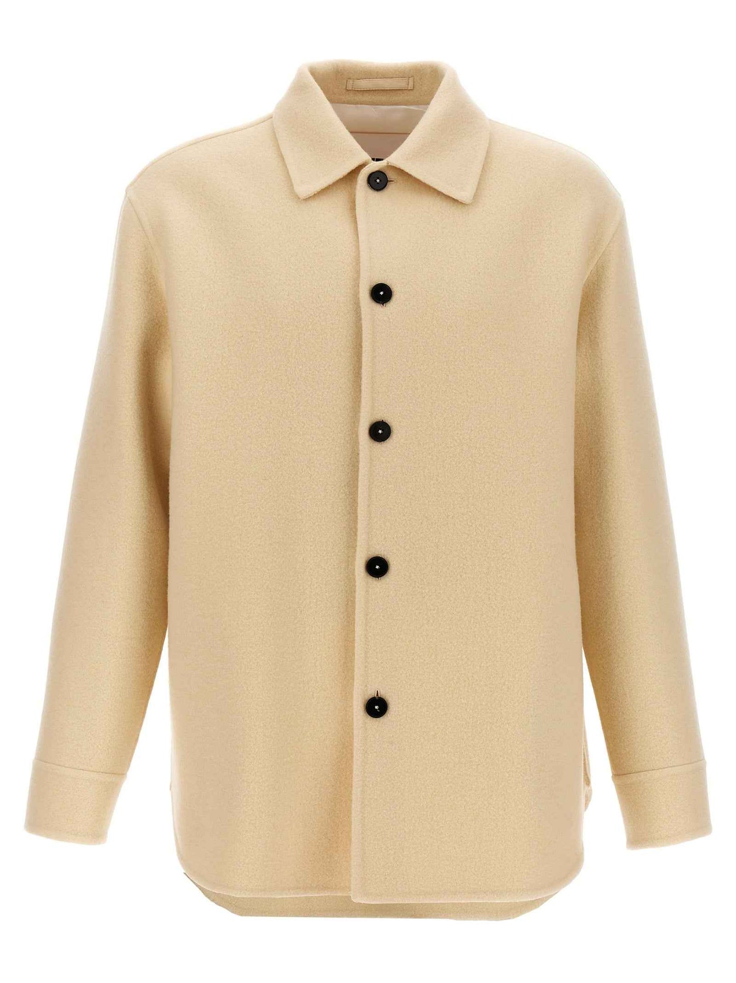 Beige Virgin Wool Coat