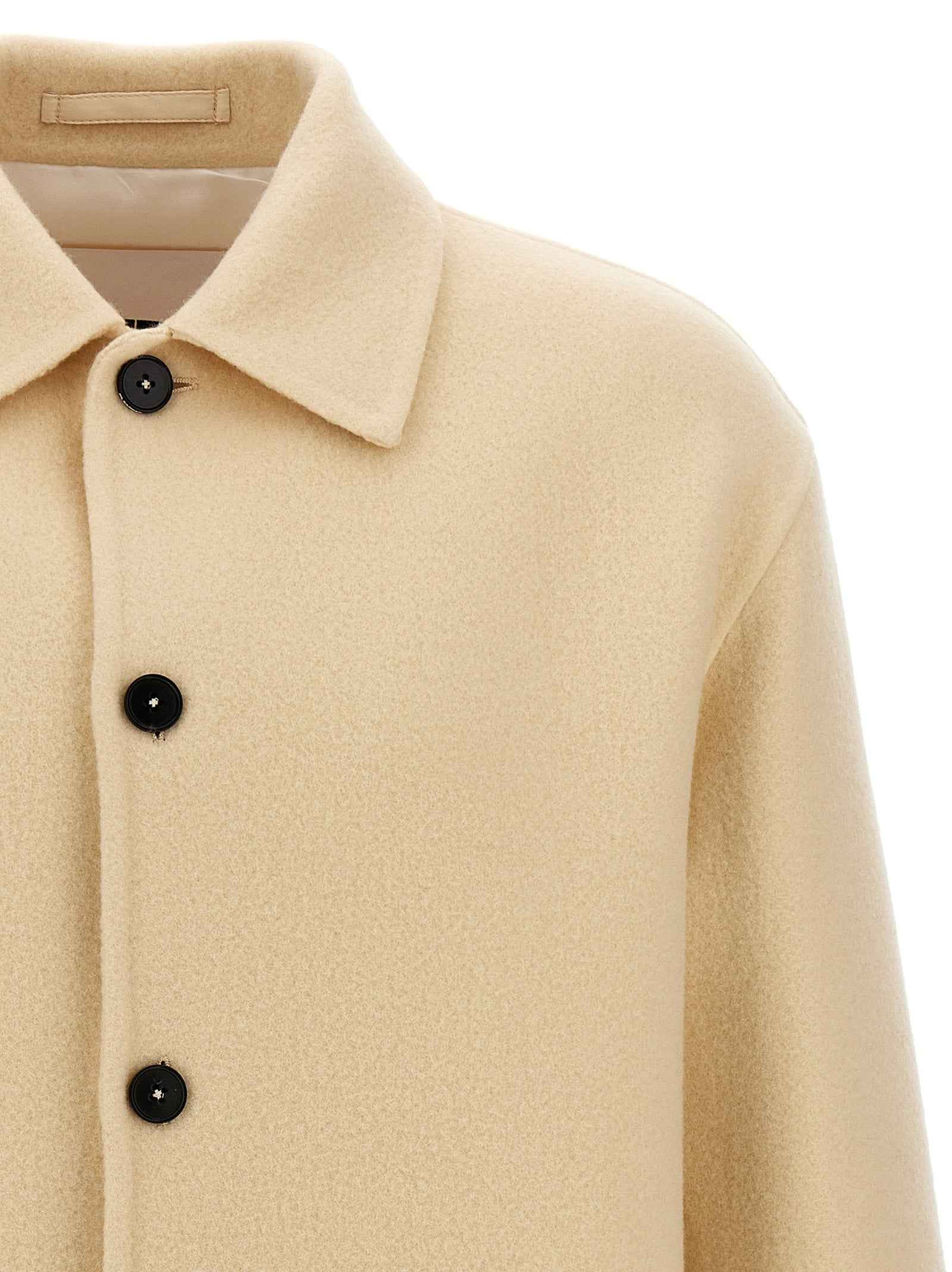 Beige Virgin Wool Coat