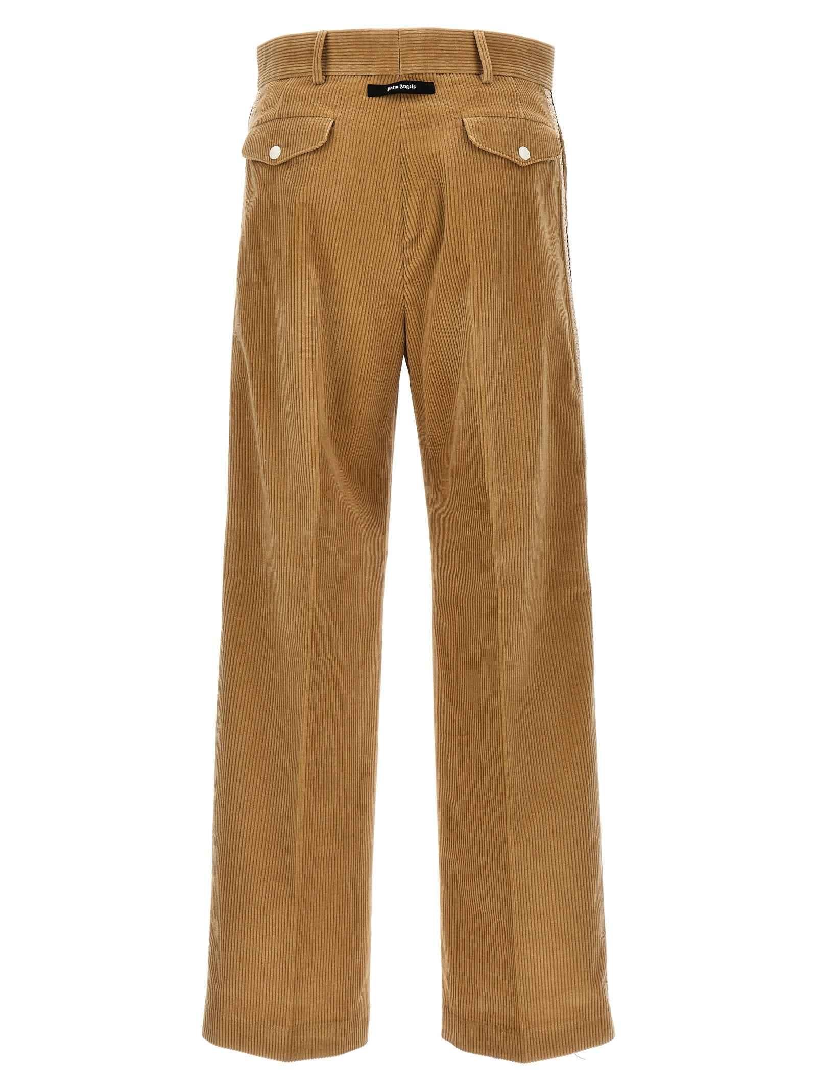 Beige Cotton Casual Pants