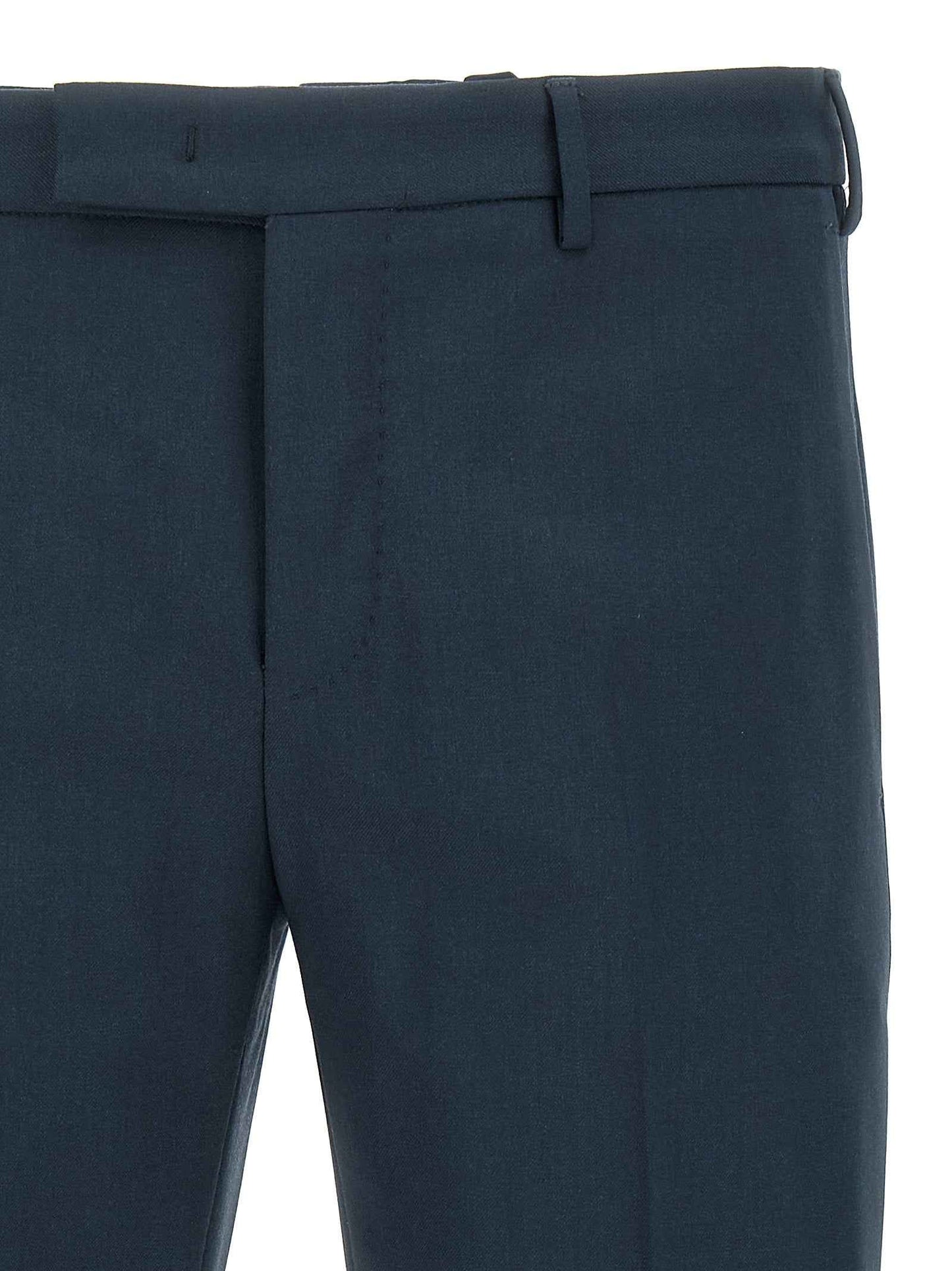Blue Virgin Wool Dress Pants