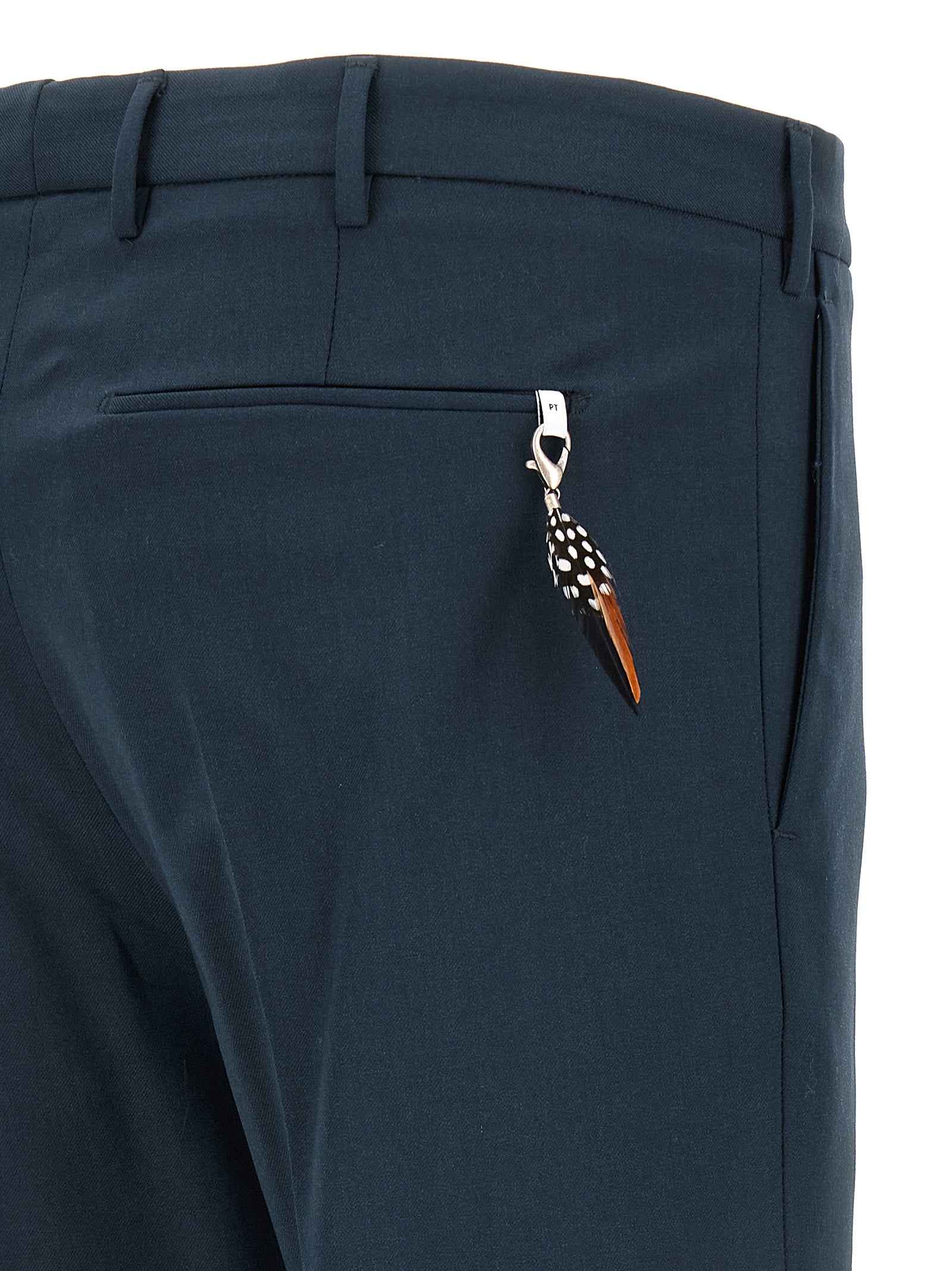 Blue Virgin Wool Dress Pants
