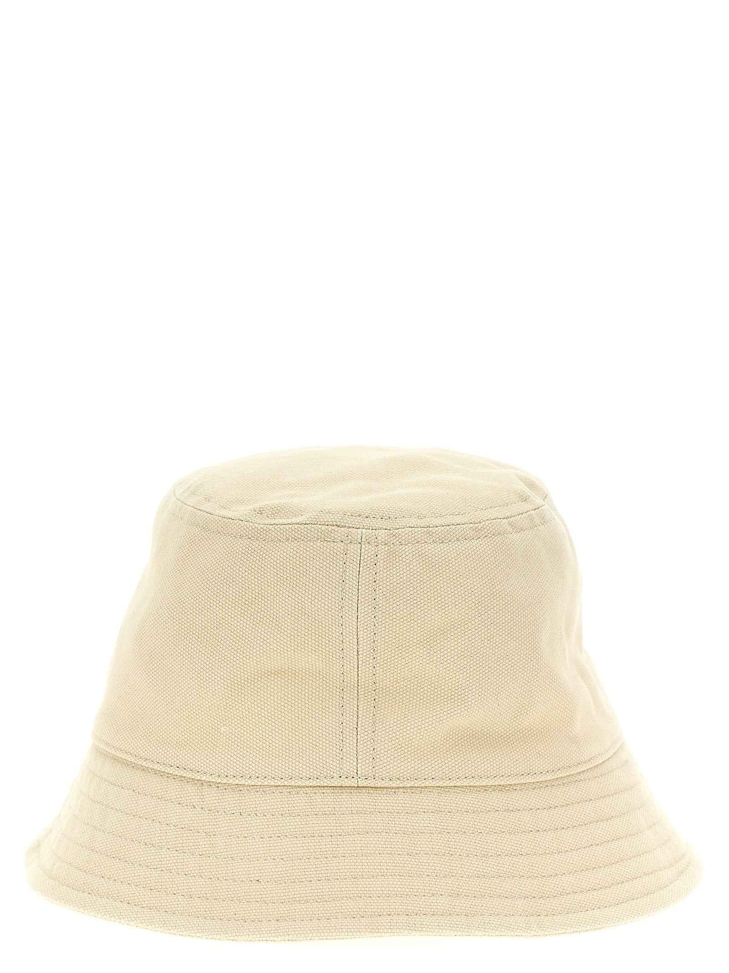 Beige Cotton Bucket Hat