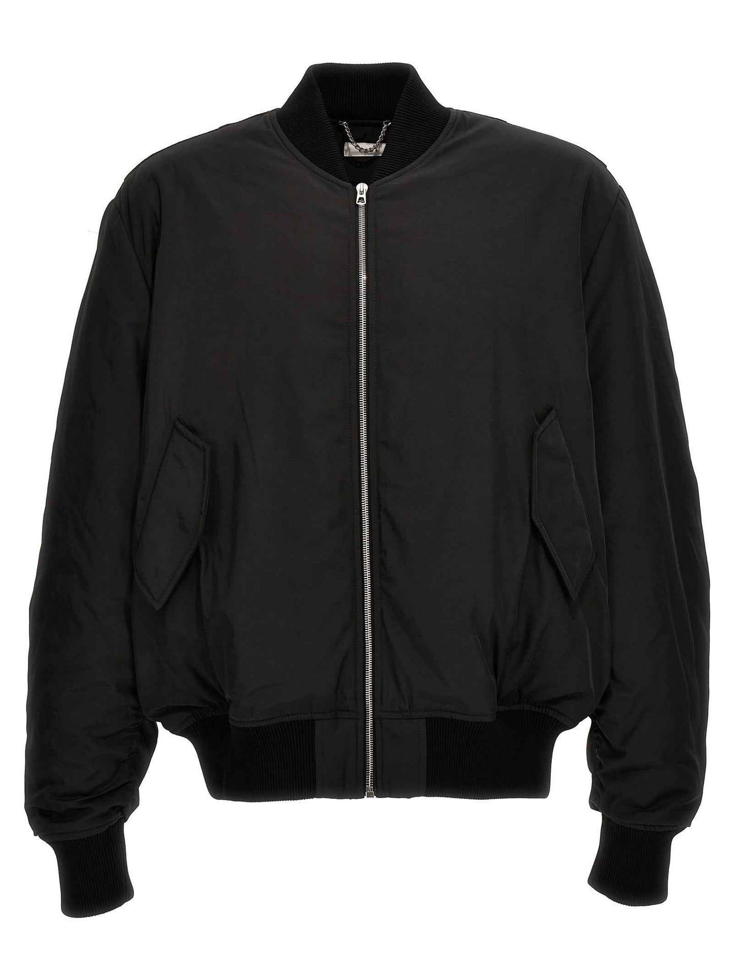 Black Polyester Bomber