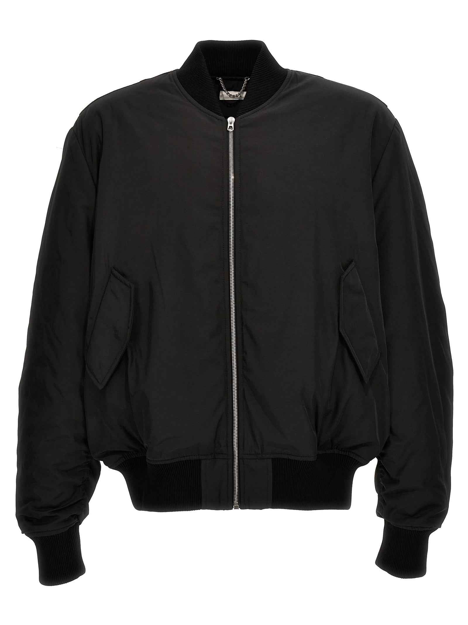 Black Polyester Bomber
