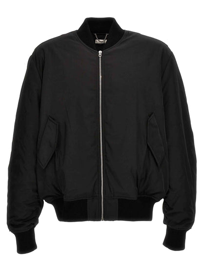Black Polyester Bomber