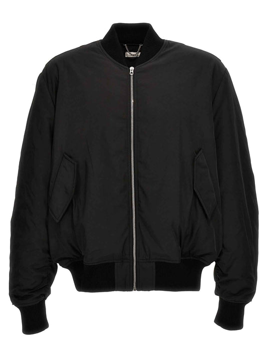 Black Polyester Bomber
