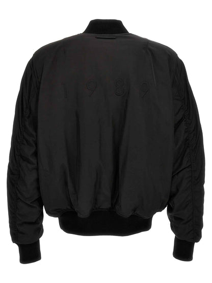 Black Polyester Bomber